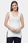 Floret Cotton Camisole (Pack of 2) - White Black — thumbnail 2